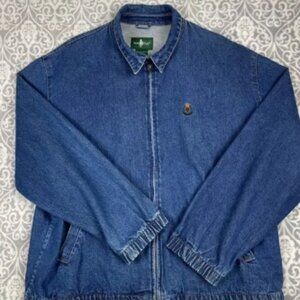 hunt club vintage denim chore jacket boxy dark wash oversized workwear men's XLT